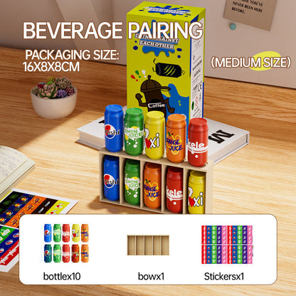 Baby Memory Matching Game, 10 Drink Bottle Pairs Toy, Color Recognition & Cognitive Development, Interactive Parent-Child Fun Activity