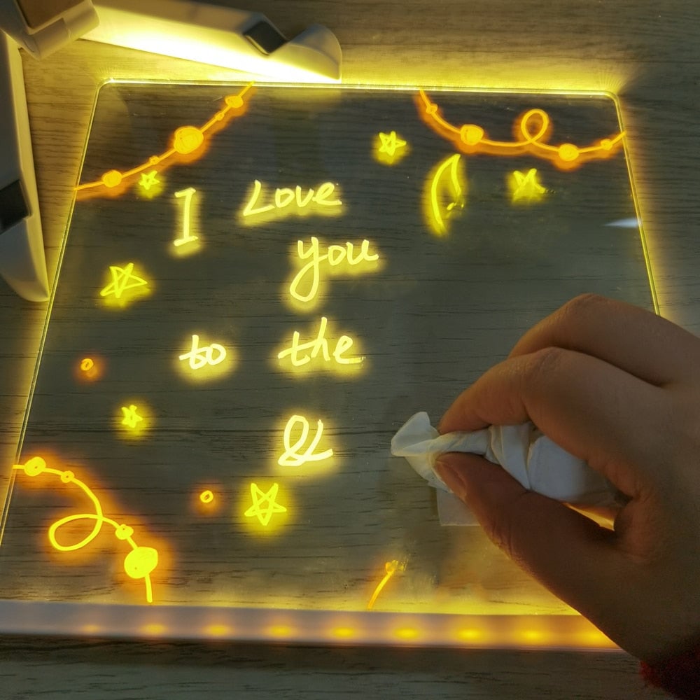 ✨FLASH SALE -￡8.99!!⏳🎨Luminous Led Drawing Board For Children