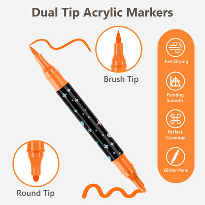 🔥This Week's Special Price:£7.99!!✨🎁Dual-Tip Glitter Marker Pen