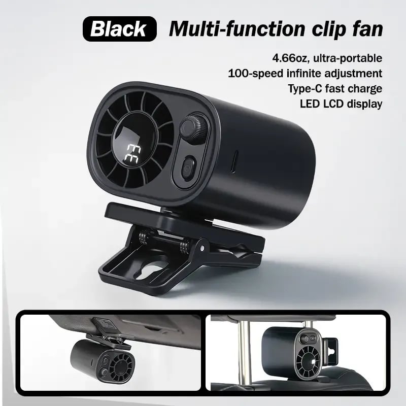 💥Summer Hot Sales❄️🏆 50K+ SOLD! – Almost Gone💨 AirFlex Car Fan 360°🔄| LED Display📈| USB⚡