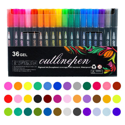 🔥Limited time Offer 49%OFF-🎁 Double Outline Glitter Coloring Pen Set