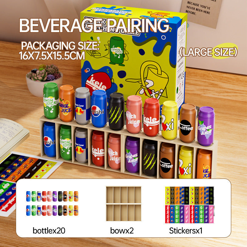 Baby Memory Matching Game, 10 Drink Bottle Pairs Toy, Color Recognition & Cognitive Development, Interactive Parent-Child Fun Activity