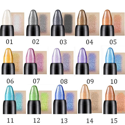 🎉2026 New Year Sale 50% OFF🎉15 Color Highlighter Eyeshadow Pencil Waterproof Glitter Eye Shadow Eyeliner Pen