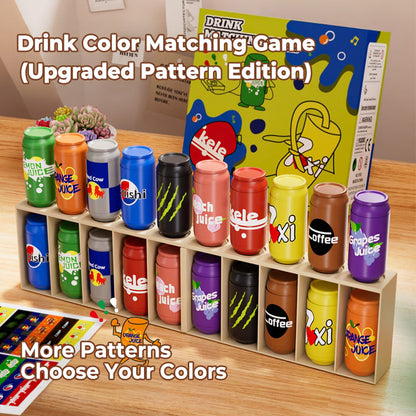 Baby Memory Matching Game, 10 Drink Bottle Pairs Toy, Color Recognition & Cognitive Development, Interactive Parent-Child Fun Activity