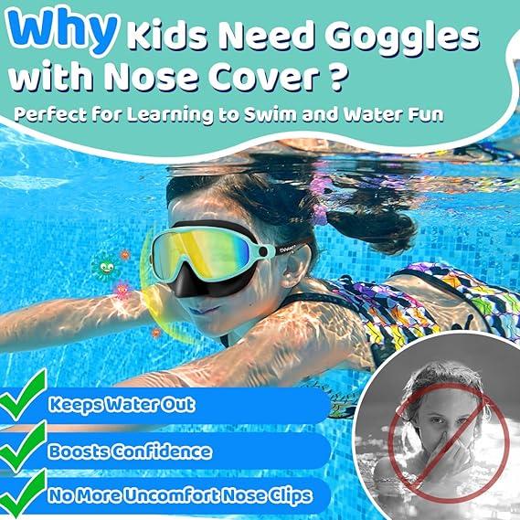 🔥LIMITED SALE 50% OFF!!🏆#1 Bestselling🏊‍♀️HD children's large frame waterproof and anti-fog swimming goggles