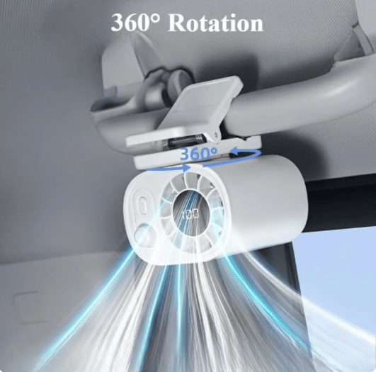 💥Summer Hot Sales❄️🏆 50K+ SOLD! – Almost Gone💨 AirFlex Car Fan 360°🔄| LED Display📈| USB⚡