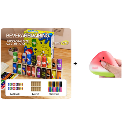 Baby Memory Matching Game, 10 Drink Bottle Pairs Toy, Color Recognition & Cognitive Development, Interactive Parent-Child Fun Activity