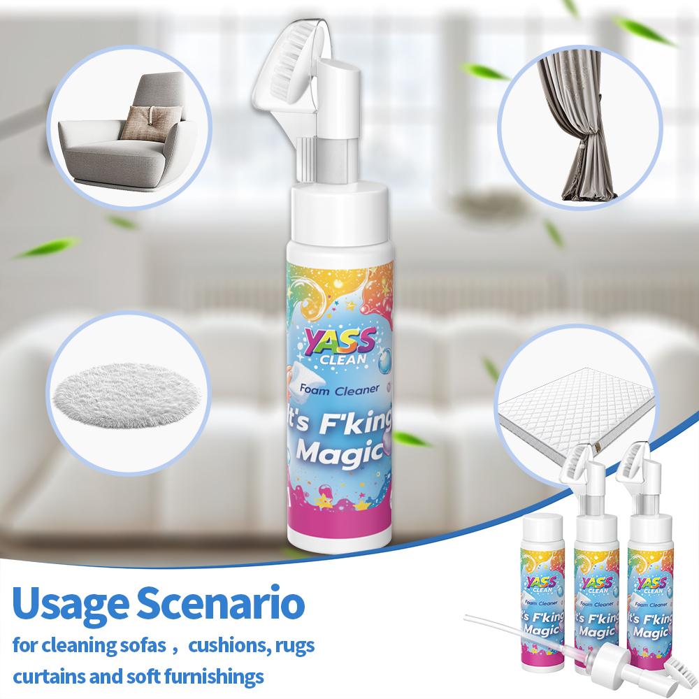 ⏳LAST DAY BUY 2 GET 1 FREE!!💖Clean Magic Foam Cleaner for Carpets & Upholstery – Pet Stain & Odour Remover with Cleaning Brush🧼🪄