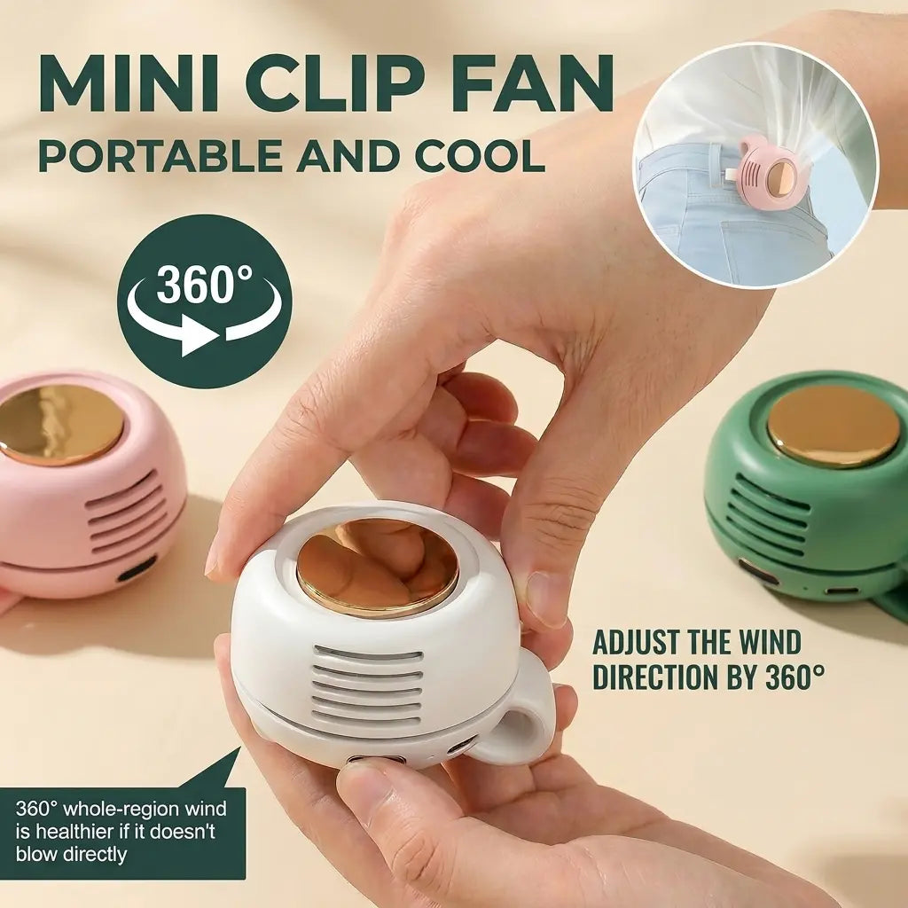 ❄️Summer HOT Sales-only ￡11.99!!!💥💨360° Rotatable Portable Mini Clip-on Fan