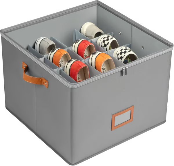 ⏰🔥LIMITED TIME 49% OFF! 👟 Fabric Shoe Organizer Storage Box – Foldable, Large Capacity, Dustproof & Breathable for Closet & Bedroom 🧺✨-UK
