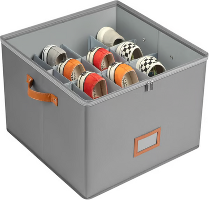 ⏰🔥LIMITED TIME 49% OFF! 👟 Fabric Shoe Organizer Storage Box – Foldable, Large Capacity, Dustproof & Breathable for Closet & Bedroom 🧺✨-UK