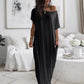 Women's Summer Casual Loose Solid Color Short-Sleeve Long Dress