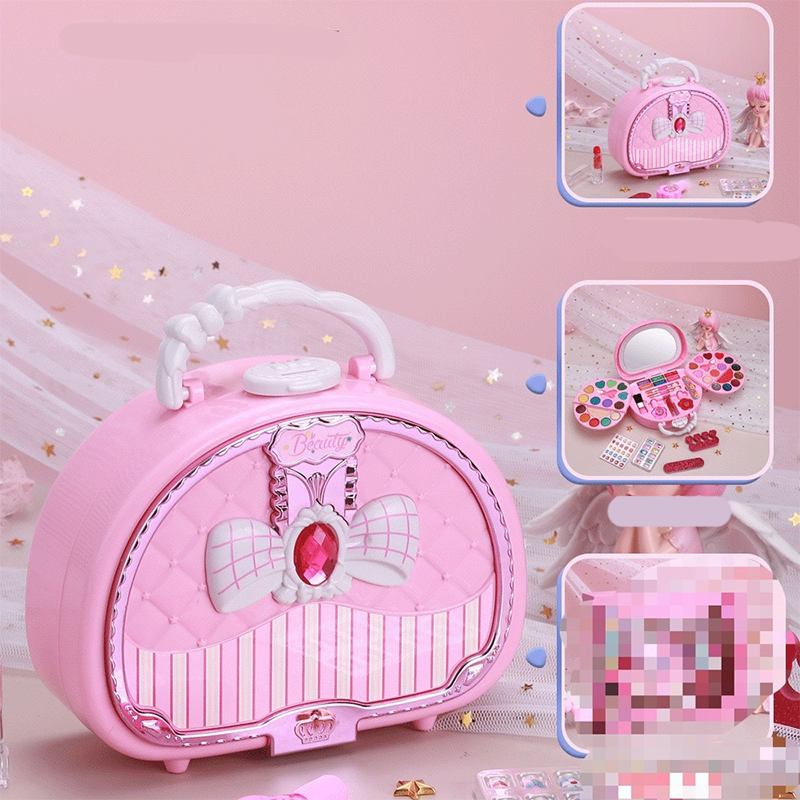 🏆LIMITED TIME SALES - JUST ￡16.99💄Kids Washable Makeup Toy Set with Portable Pink Handbag