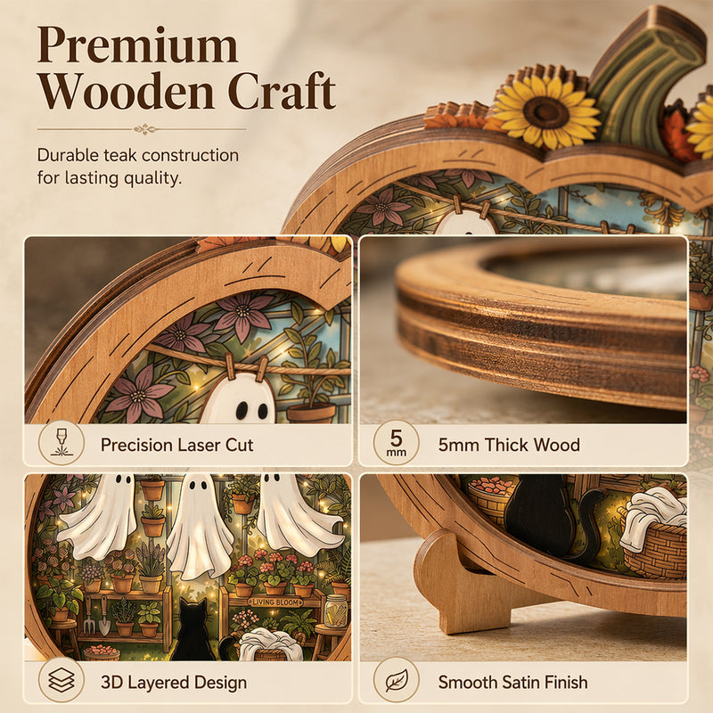 🎉 LIMITED TIME 49% OFF! 🎃 Halloween Wooden Pumpkin Tabletop Decor – Double-Layer Wood Construction with Festive Charm 🍂
