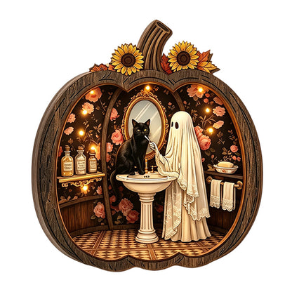 🎉 LIMITED TIME 49% OFF! 🎃 Halloween Wooden Pumpkin Tabletop Decor – Double-Layer Wood Construction with Festive Charm 🍂